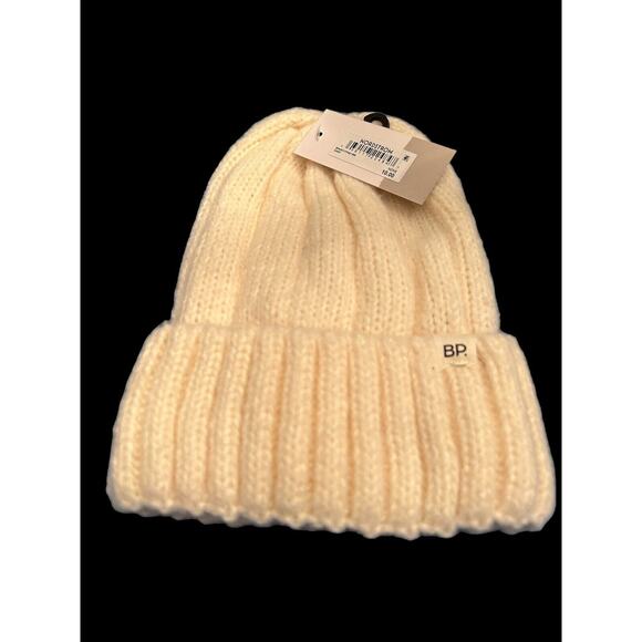 BP Nordstrom Beanie Hat Winter Ivory Knit Women NEW NWT - Picture 1 of 3
